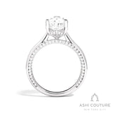 Bridal Solitaire Pear Semi-Mount Engagement Ring in White Gold