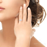 Bridal Knife-Edge Oval Semi-Mount Engagement Ring in White Gold
