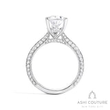 Bridal Knife-Edge Pear Semi-Mount Engagement Ring in White Gold