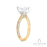 Bridal Knife-Edge Pear Semi-Mount Engagement Ring in Yellow and White Gold