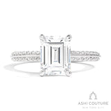 Bridal Knife-Edge Emerald Semi-Mount Engagement Ring in White Gold