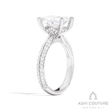 Bridal Knife-Edge Emerald Semi-Mount Engagement Ring in White Gold