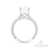 Bridal Knife-Edge Round Semi-Mount Engagement Ring in White Gold