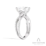 Bridal Bypass Emerald Semi-Mount Engagement Ring in White Gold