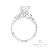 Bridal Bypass Pear Semi-Mount Engagement Ring in White Gold