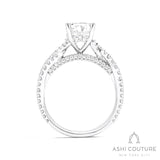 Bridal Bypass Round Semi-Mount Engagement Ring in White Gold