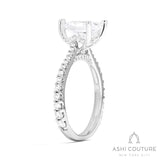 Bridal Classic Diamond Pave Pear Semi-Mount Engagement Ring in White Gold
