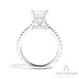 Bridal Classic Diamond Pave Emerald Semi-Mount Engagement Ring in White Gold