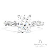 Bridal Alternate Diamond Twisted Oval Semi-Mount Engagement Ring in White Gold