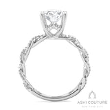 Bridal Diamond Twisted Oval Semi-Mount Engagement Ring in White Gold