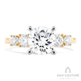 5-Stone Semi-Mount Engagement Ring in Yellow and White Gold