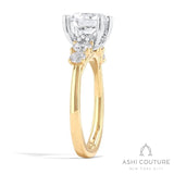 5-Stone Semi-Mount Engagement Ring in Yellow and White Gold