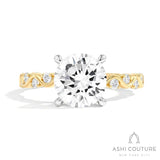 Bridal Round Semi-Mount Engagement Ring in Yellow and White Gold