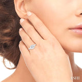 Bridal 5 Stone Round Semi-Mount Engagement Ring in White Gold