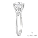 Bridal 5 Stone Round Semi-Mount Engagement Ring in White Gold