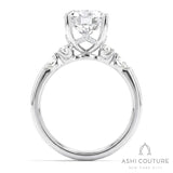 Bridal 5 Stone Round Semi-Mount Engagement Ring in White Gold