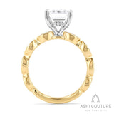 Bridal Emerald Semi-Mount Engagement Ring in Yellow and White Gold