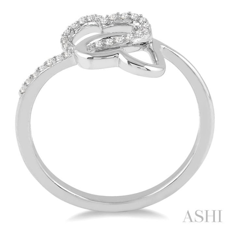 Twin Heart Shape Light Weight Diamond Fashion Ring