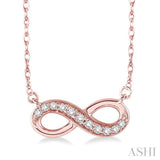1/6 Ctw Round Cut Diamond Infinity Pendant in 14K Rose Gold with Chain