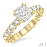 1 Ctw Diamond Lovebright Ring in 14K Yellow and White Gold