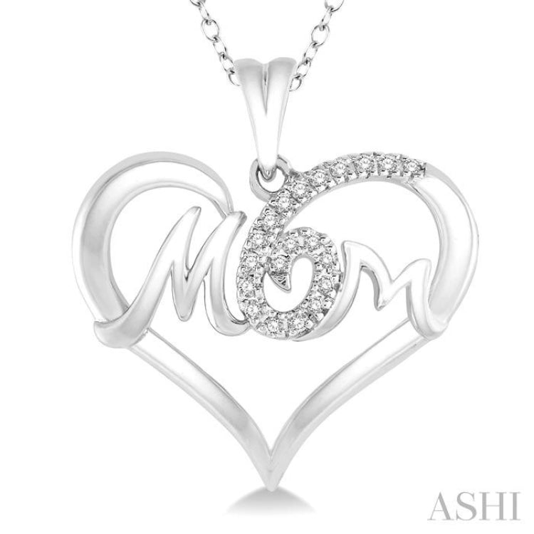 Mom Heart Shape Diamond Pendant