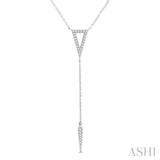 1/6 Ctw Triangle & Arrowhead Round Cut Diamond Y-Necklace in 10K White Gold