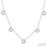 1/6 Ctw Circle Cutout Round Cut Diamond Necklace in 10K White Gold