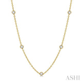 1 Ctw Round Cut Diamond Fashion Necklace in 14K Yellow Gold