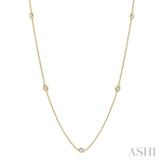 1/2 Ctw Round Cut Diamond Fashion Necklace in 14K Yellow Gold