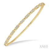 1/2 Ctw Box Link Round Cut Stackable Diamond Bangle in 14K Yellow Gold
