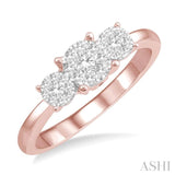 1/3 Ctw Lovebright Round Cut Diamond Ring in 14K Rose and White Gold