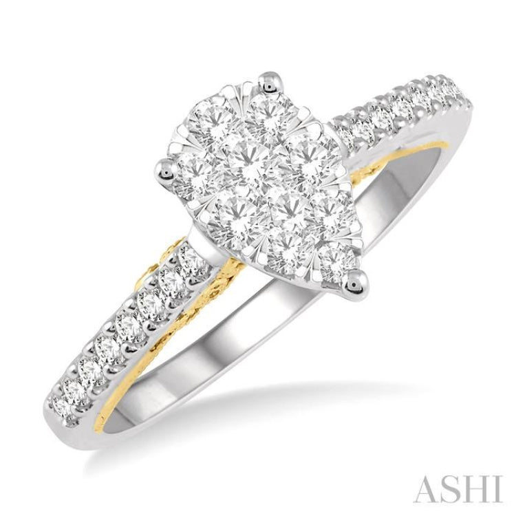 Pear Shape Lovebright Bridal Diamond Ring