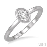 1/50 Ctw Oval Shape Round Cut Diamond Promise Ring in 10K White Gold