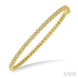 1/3 ctw Square & Circular Mount Round Cut Diamond Stackable Bangle in 14K Yellow Gold