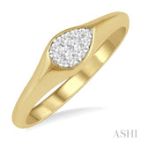 1/10 ctw Pear Shape Lovebright Diamond Ring in 14K Yellow and White Gold