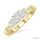 1/3 Ctw Lovebright Round Cut Diamond Ring in 14K Yellow and White Gold