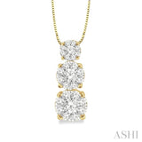 1/4 Ctw Diamond Lovebright Pendant in 14K Yellow and White Gold with Chain