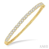 2 ctw Zigzag Baguette and Round Cut Diamond Bangle in 14K Yellow Gold