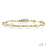 1 1/2 ctw Lovebright Round Cut Diamond Infinity Link Bracelet in 14K Yellow and White Gold