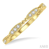 1/6 ctw Marquise Mount Round Cut Diamond Stackable Band in 14K Yellow Gold