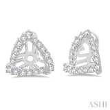 1/5 Ctw Round Cut Diamond Earring Jackets in 14K White Gold
