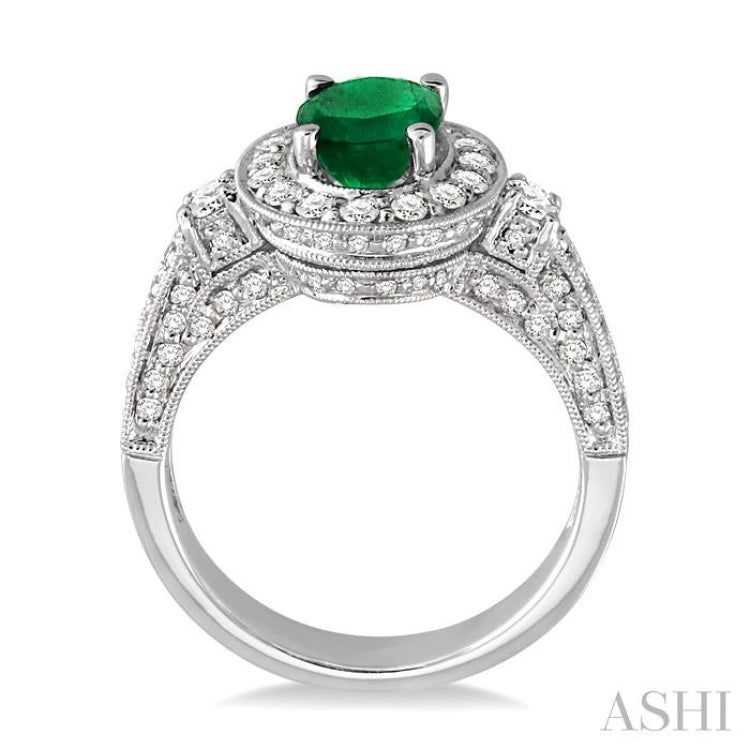 Oval Shape Gemstone & Diamond Ring