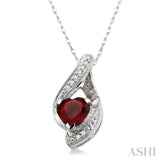 Heart Shape Gemstone & Diamond Pendant