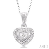 1/20 Ctw Heart Shape Single Cut Diamond Pendant in Sterling Silver with Chain
