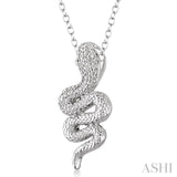 Silver Snake Diamond Pendant