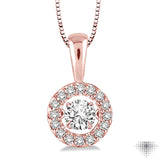 1/3 Ctw Diamond Emotion Pendant in 14K Rose Gold with Chain