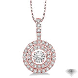1/2 Ctw Diamond Emotion Pendant in 14K Rose Gold with Chain