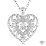 1/20 Ctw Heart Shape Diamond Emotion Pendant in Sterling Silver with Chain