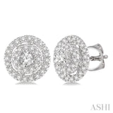 1/3 Ctw Round Cut Diamond Fashion Earrings in 14K White Gold