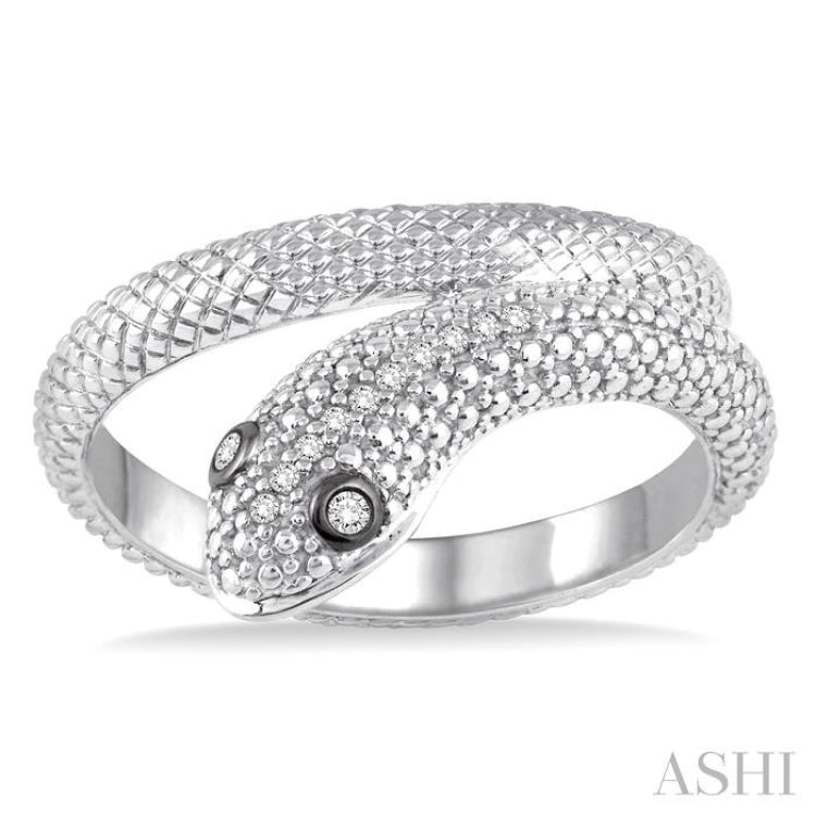 Silver Snake Diamond Ring